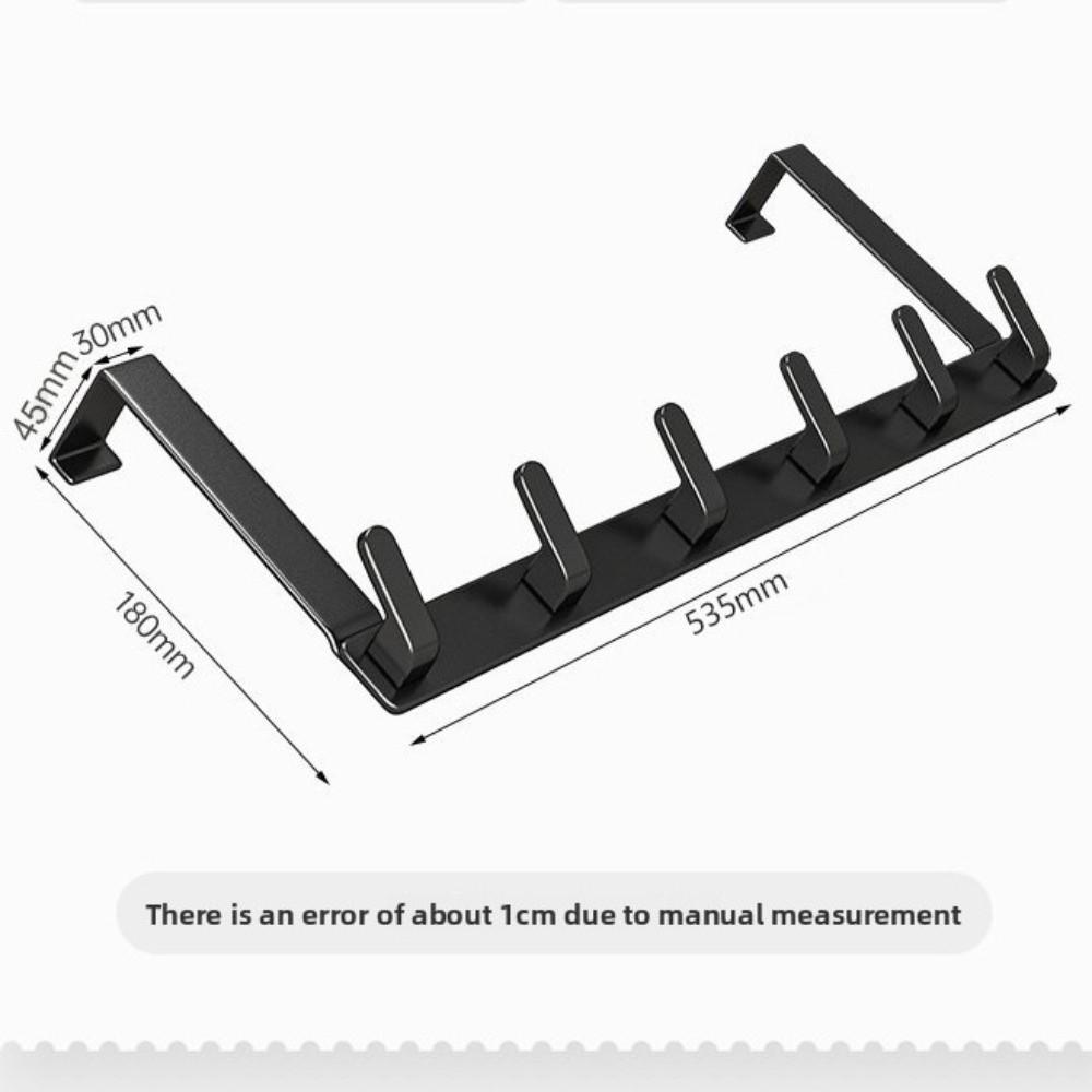 Aluminum Alloy Coat Hat Rack 5/6 Hooks Behind Door Hook Durable Clothes Hanging Rack  Home Gadgets