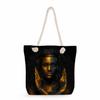 Multifunctional Cool Black People Printed Thick Rope Shoulder Beach Bag Casual Large Capacity Handbag 0114