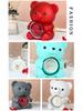 High-Quality Rotating Bear Jewelry Box with Everlasting Flowers - Perfect Valentine's Day Gift