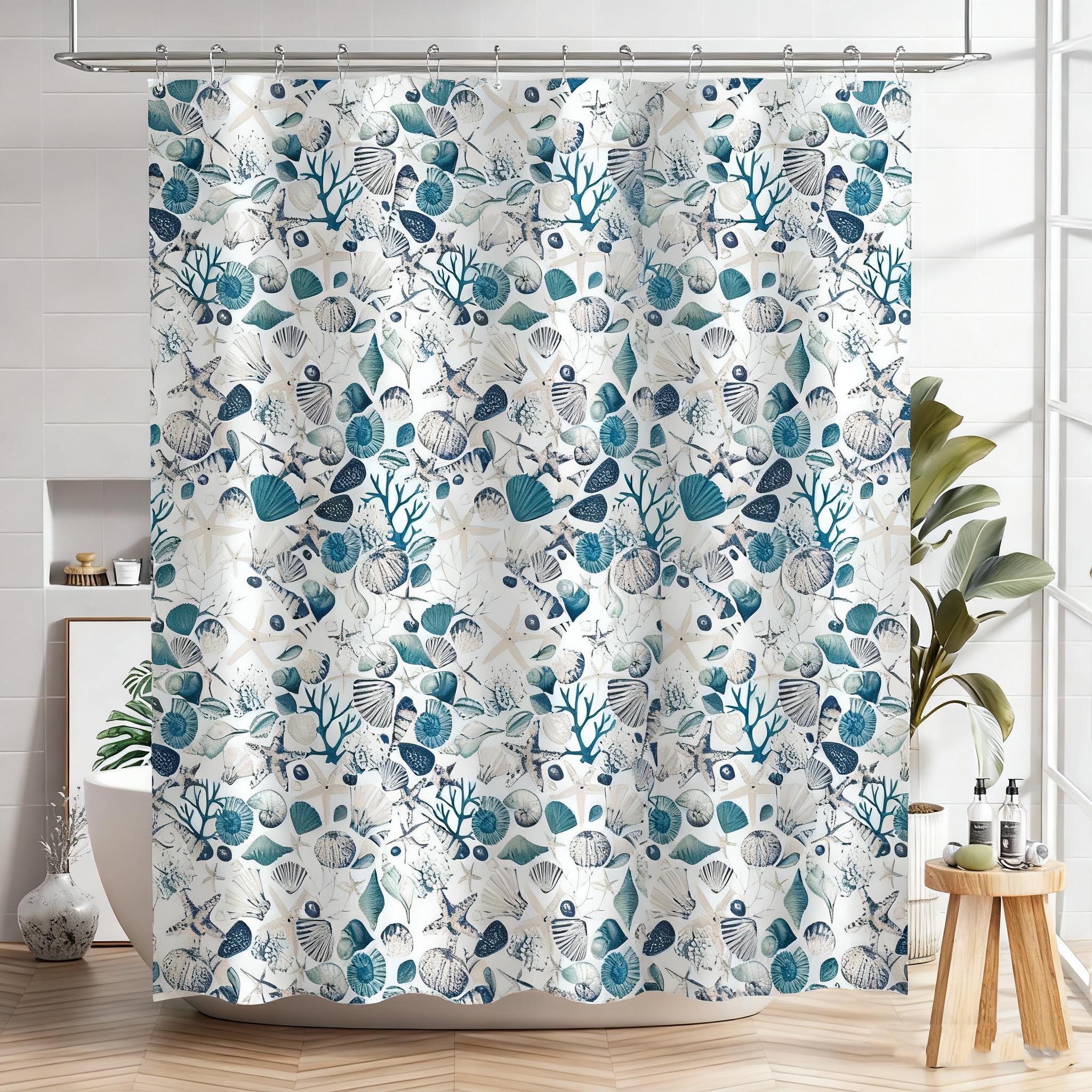 

Blue Gray Pebble Shower Curtain Watercolor Pattern Modern Bathroom Decor Ocean Inspired Design Calm Aesthetic Home Accessory W60H190(CM)-1 Pcs