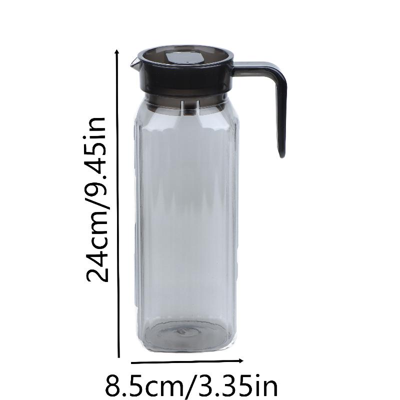 1.1L Large Capacity Ribbed Pitcher With Lid And Handle Transparent Water Jug Drink Storage Pot For Home And Office Use