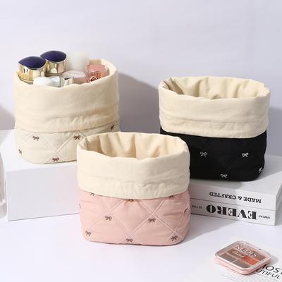 Kosmetiktasche Große Kapazität Kordelzug Make-up-Tasche Für Reisen Weiche Aufbewahrungstasche Haushalts-Tischorganizer Reiseutensilien