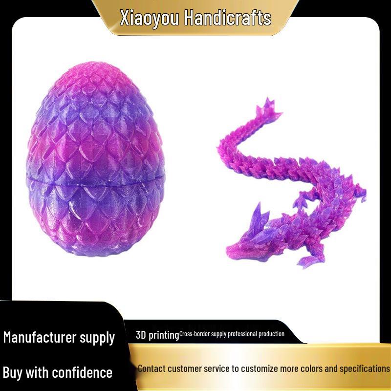 3D Printed Gradient Dragon Egg Model Toy - Creative Chinese Dragon Desk Ornament Gift