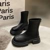 Bottes de mode haut de gamme pour femmes 2024 nouvelle mode tempérament bottines talon épais semelle épaisse bottes Martin tendance