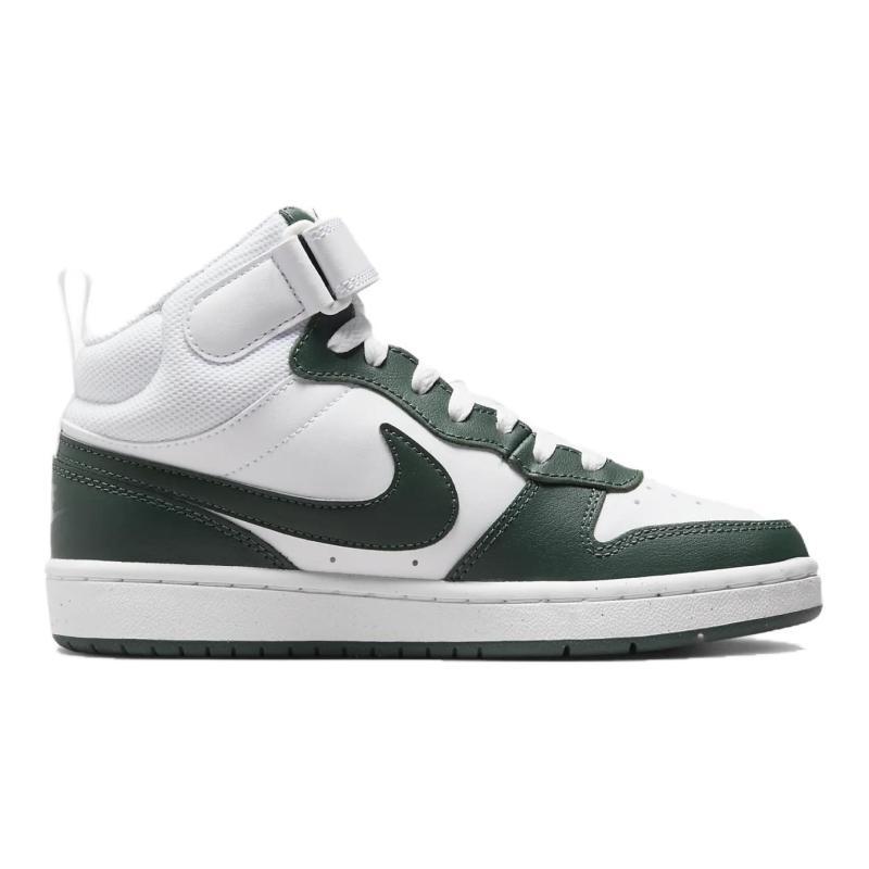 Nike Court Borough Slip Resistant Abrasion Resistant Mid Top Kids' Skateboarding Shoes Green Teenagers Sneakers CD7782-119