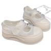 New ballet lace organza net one word Mary Jane shell head white shoes bag head Mary Jane shoes