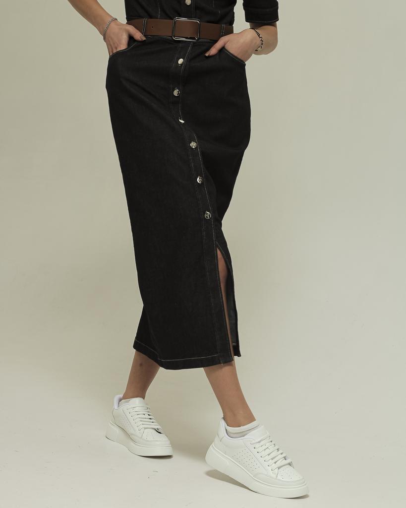 Jeanskleid mit Gürtel Mira Mia 249611 36 dunkelblau