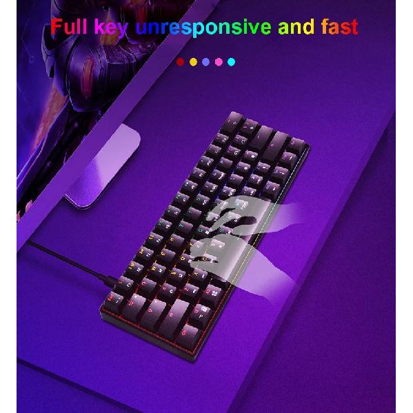Ergonomic 61keys Optical Yellow Blue Red Switch Rgb Colorful Gaming Mechanical Keyboard Rgb Colorful Gaming Mechanical Keyboard