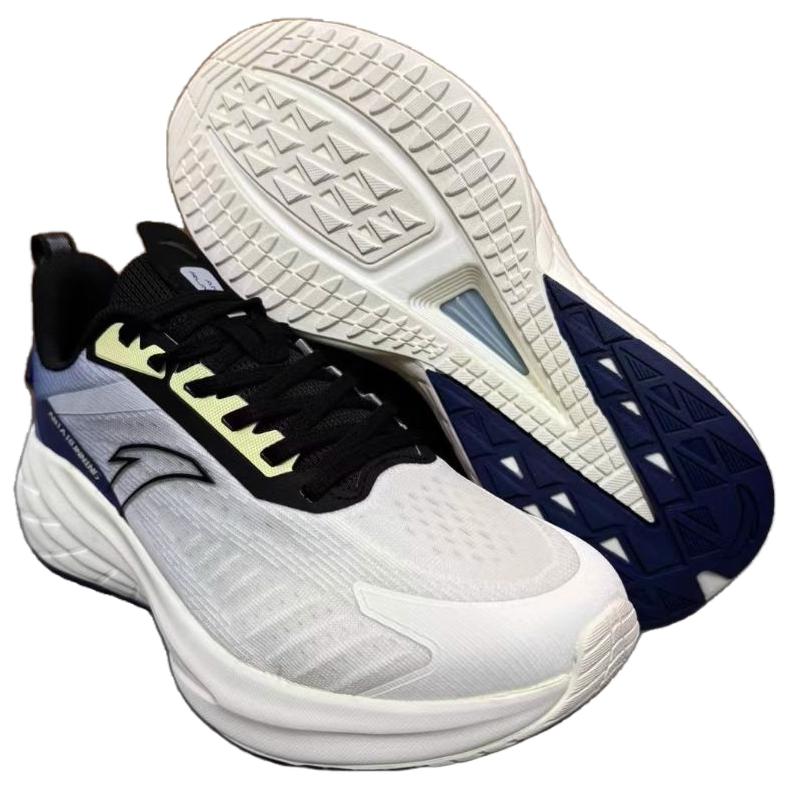Anta Wind Lightweight Breathable Shock Absorbing Running Shoes Men Sneakers White Black Blue 912425502-2