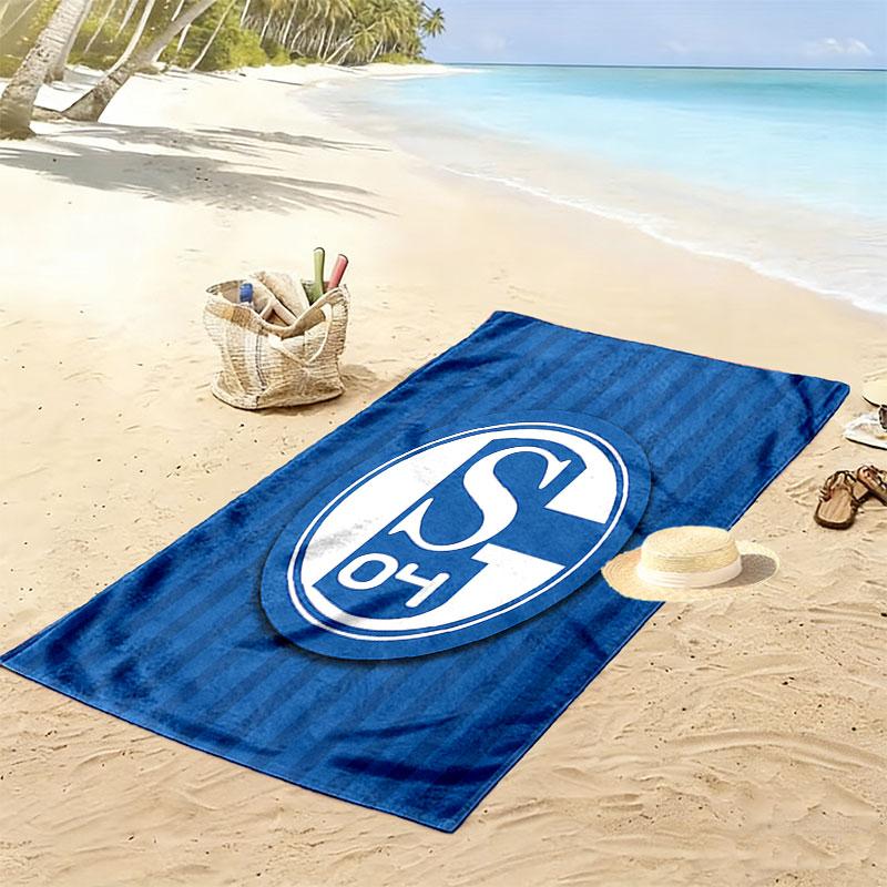FC Schalke 04 Print Strandtuch, Großes Weiches Schnelltrocknendes Handtuch für Strand Camping Schwimmen 80cmx160cm(31x63inch) white