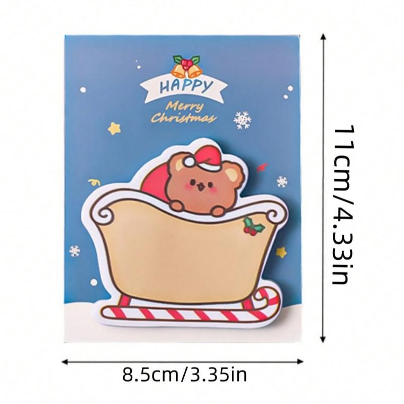 4/6pcs Christmas Note Book, Suitable for Students, Office Study Notes, Santa Claus Memos Cute Christmas Gift Message