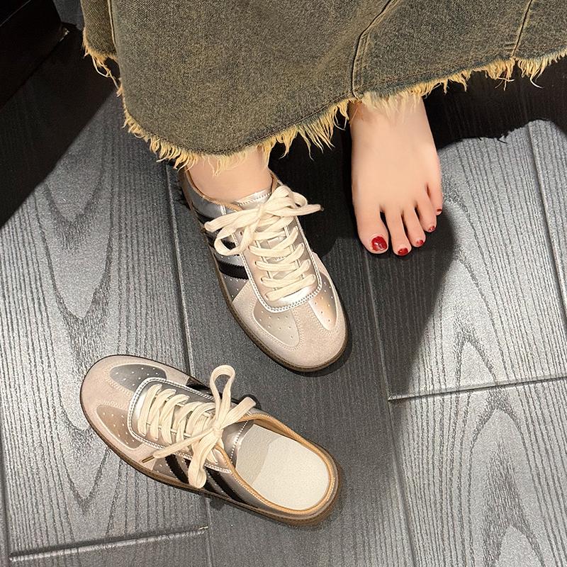 2026 German Training Baotou Half Slippers Women's Summer Wear Retro Forrest Gump Platform Without Heel and Lazy Shoes