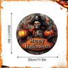 A25F-Pumpkin Halloween Sign For Front Door 2D Wood Decorations Pirate Captain Haunted House White Ghost For Yard