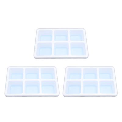 3Pcs Silicone Ice Cube Tray Leakage Proof Detachable Lid Square Ice Cube Mold Set for Cocktails Whiskey