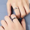 Classic Sun Moon Open Couple Ring for Women Men Romantic Black White Matching Finger Ring Set Jewelry Wedding Anniversary Gifts