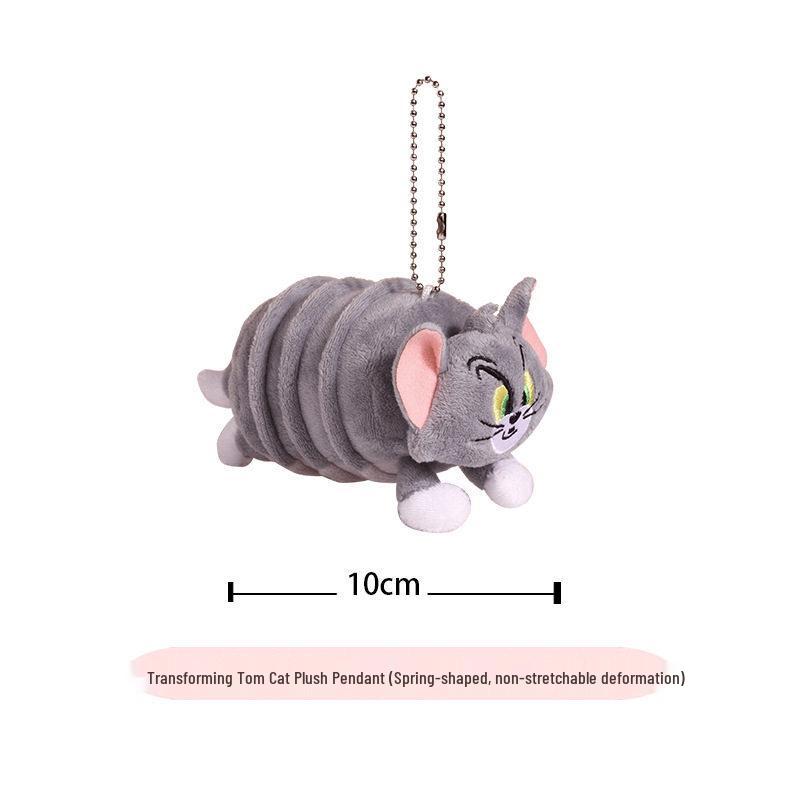 Tom & Jerry Plush Toys: Cat Pendant & Mouse Keychain Charms for Kids