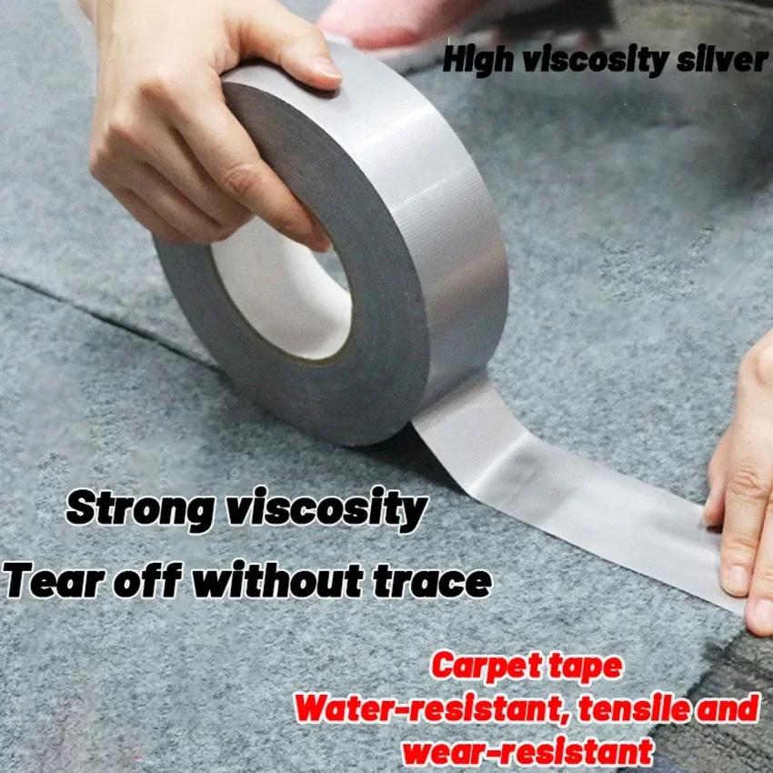 10m Thick Industrial Tape Silver-Gray – Single-Sided Waterproof & Windproof, Wear-Resistant for Repair & Bundling