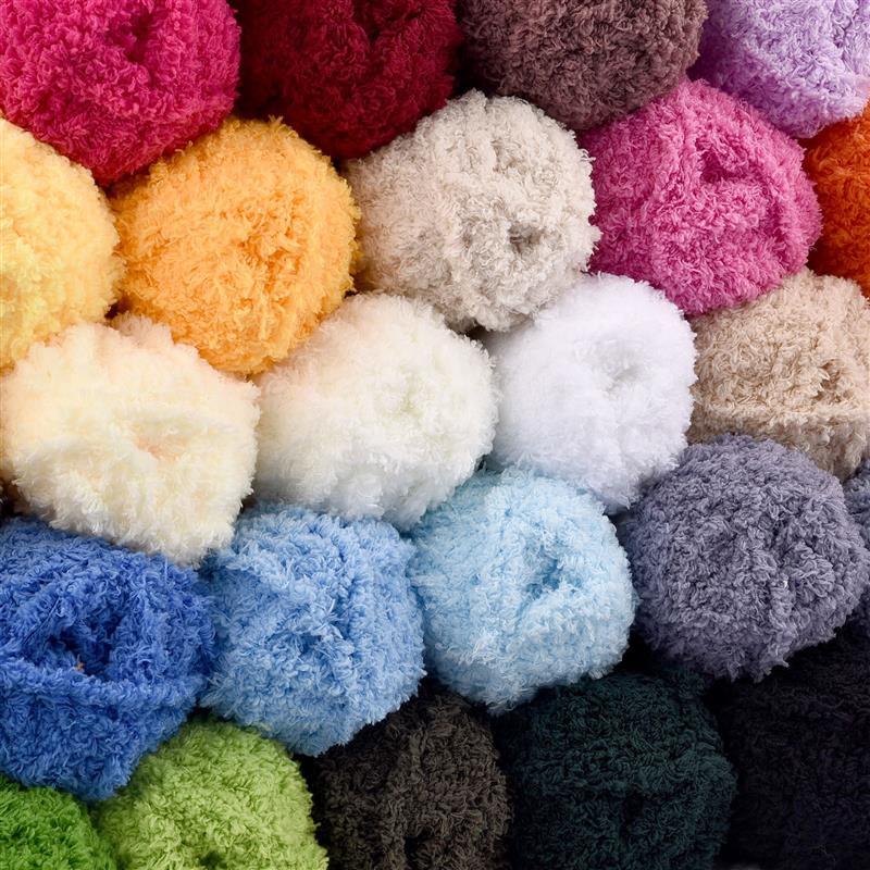 50 g/Bündel Chenillegarn, weicher, dünner Korallensamt-Handtuchfaden zum Stricken, Häkelgarn, Handstricken, Häkeln, DIY-Pullover, Puppen