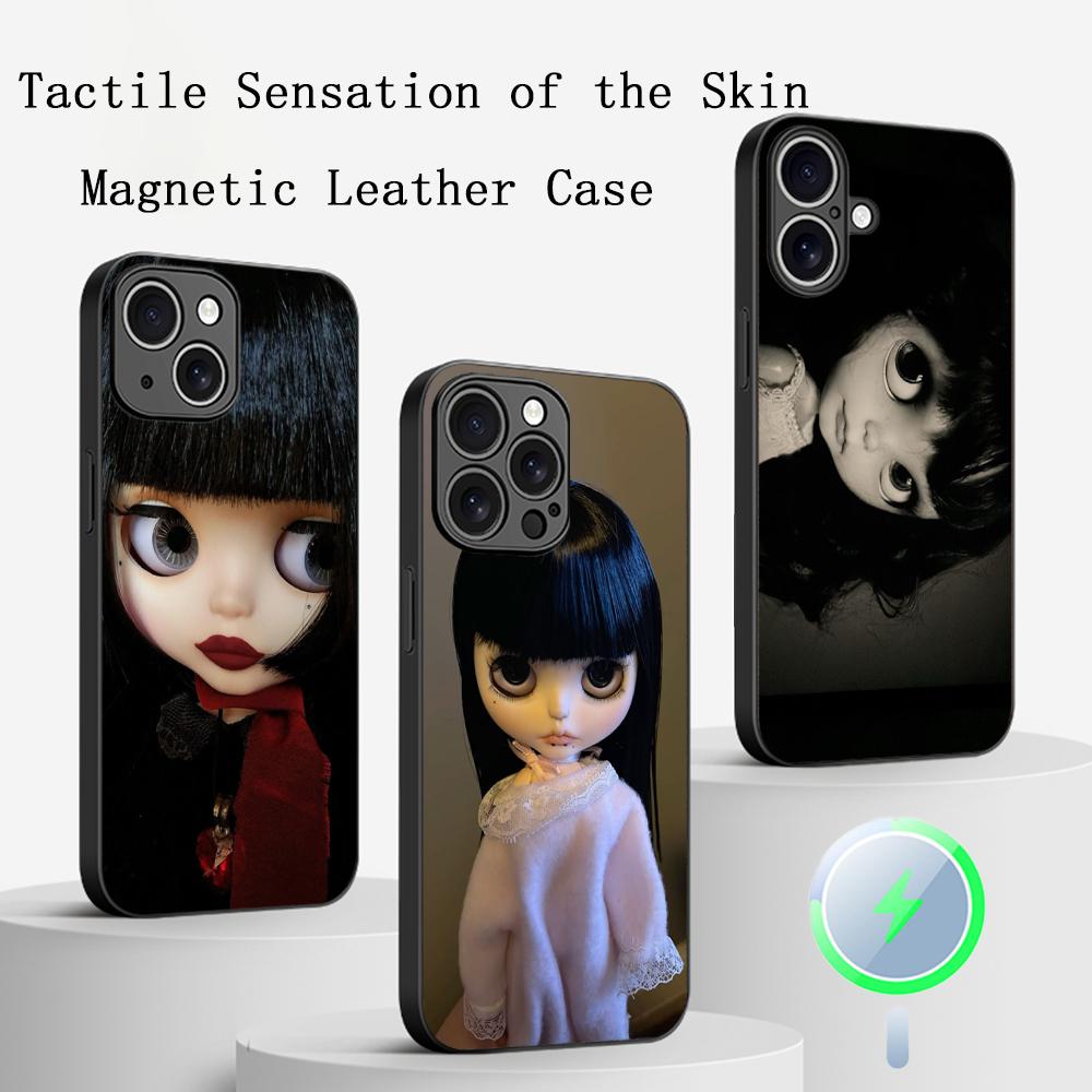 Blythe Cute doll fashion pattern design Phone Case For iPhone 17 16 15 14 13 12 Plus Pro Max  High-end Luxury Magsafe Sheepskin