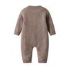 Autumn/Winter Korean Style Unisex Baby Knit Onesie - Solid Color Warm Sweater Romper
