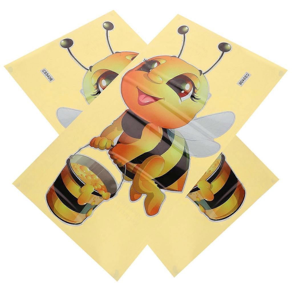 Cartoon Bees Insect Wall Stickers for Kids Room Decor 2Pcs PVC Yellow
