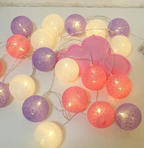 Xiaomi 10/20 LEDS Cotton Ball Garlands Fairy Lights String Battery Power Christmas Outdoor Navidad Garden Bedroom Wedding Decoration