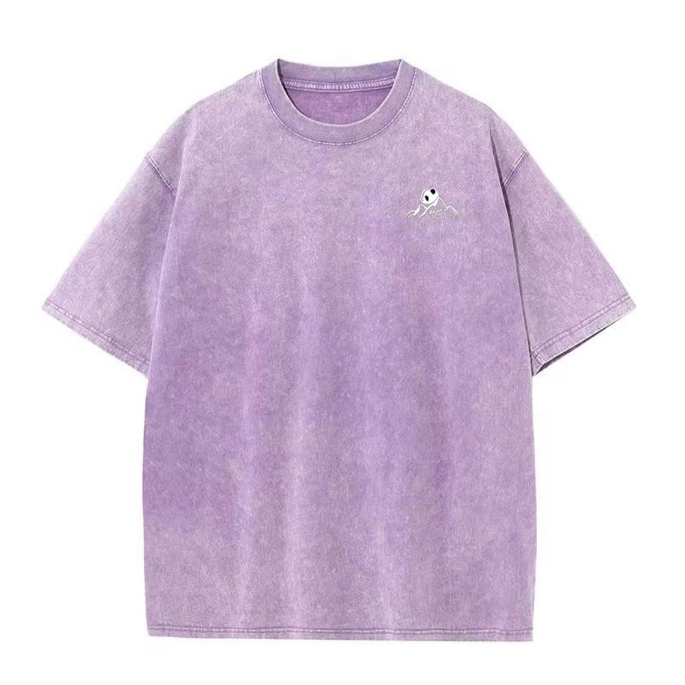 New Men's Retro Casual T-Shirt - Street Style Cotton Short-Sleeved Acid-Washed Shirt - Daily Commuting Couple T-Shirt