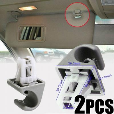 2Pcs Sun Visor Bracket Hook For Toyota Camry Corolla Highlander RAV4 Prius Clip