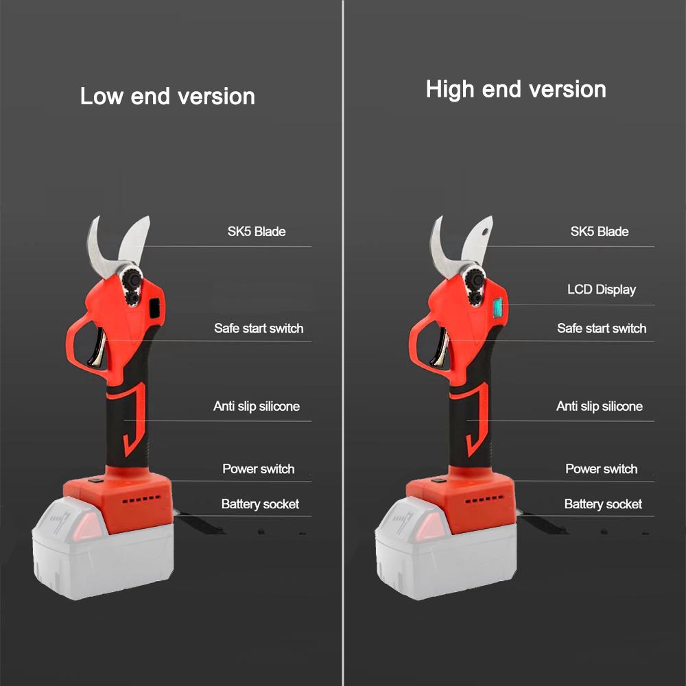 Brushless Electric Pruning Shears Garden Tools Pruner With 0/1 LED Screen Cordless Fruit Tree Scissors Fit Milwaukee 18V Battery