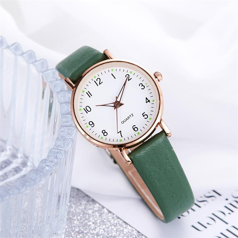 Einfache Leuchtende Quarzuhren Mode Lässige Lederarmbanduhr Damenuhr Geschenke Relogio Feminino Reloj Mujer