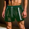 Pantaloncini Estivi Sottili alla Moda da Uomo in Rete Sexy Trasparenti con Strisce a Contrasto Pantaloni Sportivi Casual
