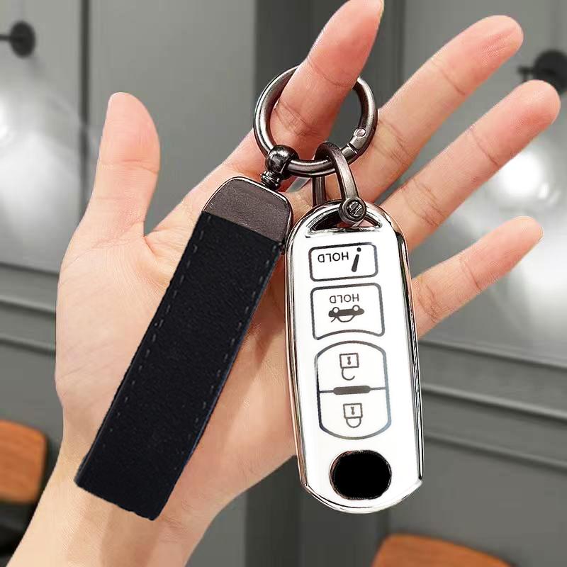 Silver Edge Tpu Car Key Case Keyless Shell Fob For Mazda Cx-3 Cx3 Cx-5 Cx5 Cx7 2 3 5 6 Bl Bm Gj Atenza Axela Demio Cx-9 Cx8