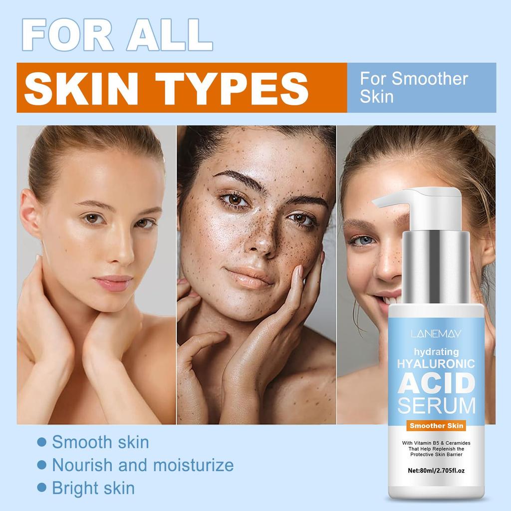 Hydrating Hyaluronic Acid Serum - Protects Cracked & Rough Skin, Regulate Skin Water & Oil Imbalance