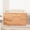 1Pcs Rattan Woven Storage Basket Kitchen Organizer Seagrass Bins Durable Wicker Basket