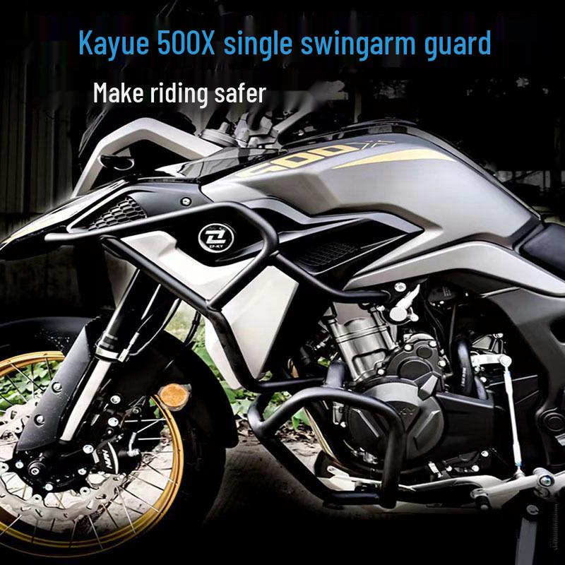 

KY500X Single Swingarm Modification: 304 Stainless Steel Bumper, Fuel Tank Upper Guard, Engine Lower Protector Upper Guard