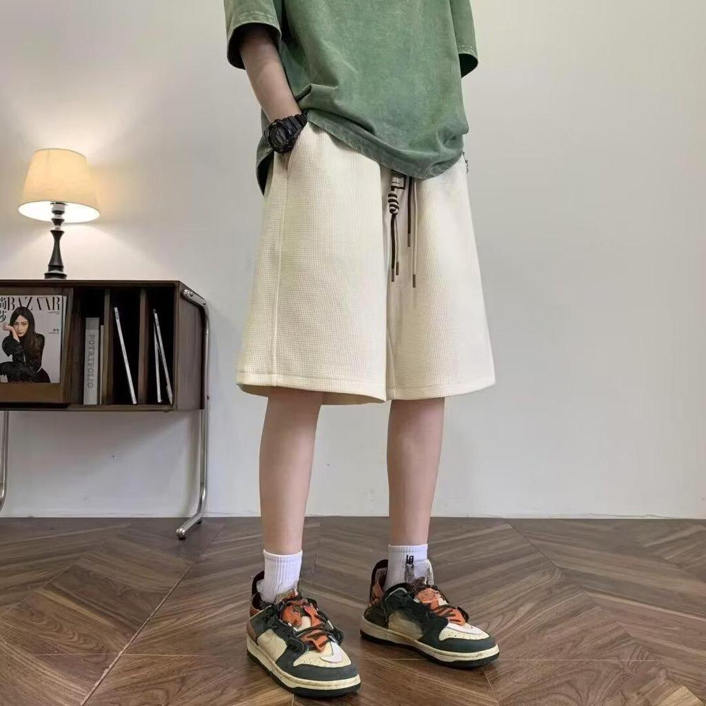Waffle Shorts Men's Summer American Short Pants Basketball Sports Five Quarter Pants