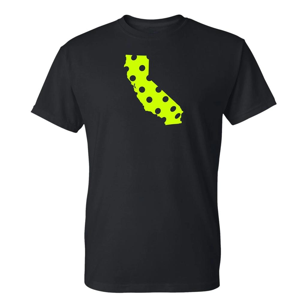 Pickleball State California Basic Cotton T Shirt - Black
