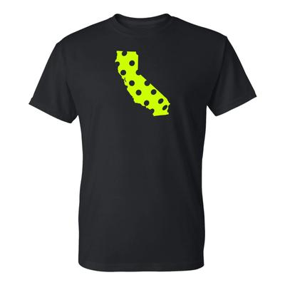 Pickleball State California Basic Cotton T Shirt - Black