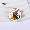 Costume Brooch Pin, Halloween Dark Stitched Doll with Bandage Patch Exquisite Craftsmanship Design, Zinc Alloy Round Badge, Lightweight Clothes