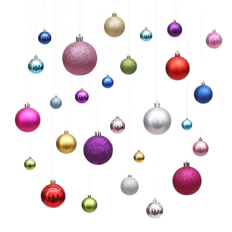 Electroplated Shiny Christmas Tree Hanging Ornaments: Colored Baubles for Festive Decoration and Window Displays