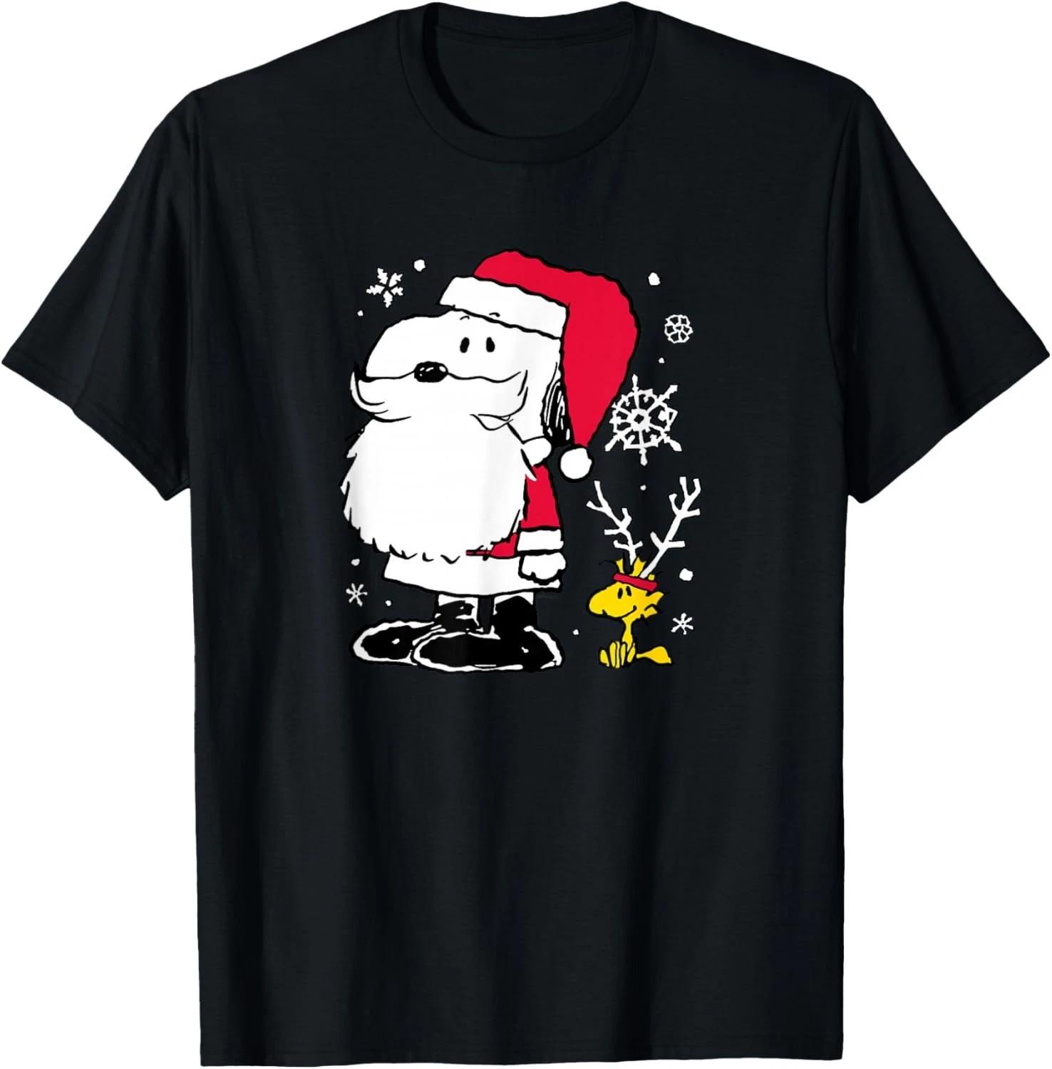 Peanuts - Snoopy Santa Woodstock Reindeer T- Shirt S