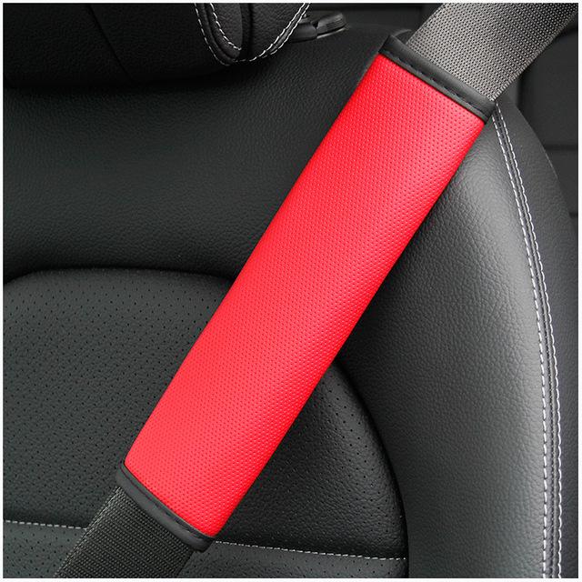 Car Safety Belt Shoulder Cover PU Leather Auto Seat Belt Pads Car Accessories Breathable Protection Seat Belt Padding Pad Cover