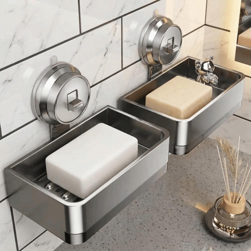 Waterproof Bathroom Soap Holder Suction Cup Soap Storage Rack Wall Mounted Soap Box  Bathroom