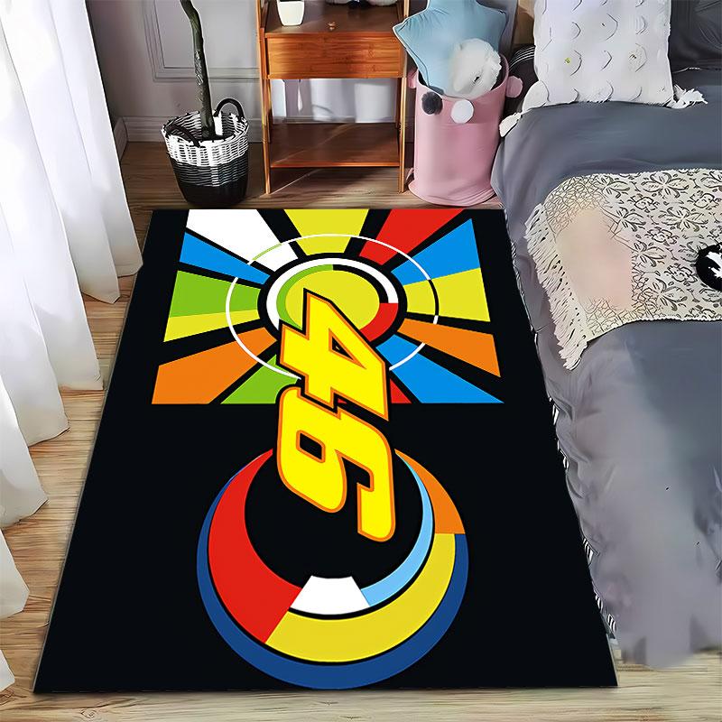 Colorful Number 46 Graphic Carpet suitable as a non-slip mat for the living room or bedroom sofa