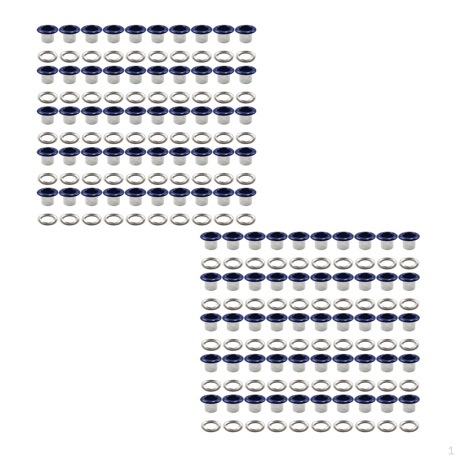 

100 шт. Люверси, металеві люверси, круглі, багатофункціональні, 5 мм, маленькі люверси для поясного одягу dark blue
