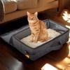 Zipper Lid Travel Litter Box Oxford Cloth Portable Litter Box New Foldable Cat Litter Box  Home Use