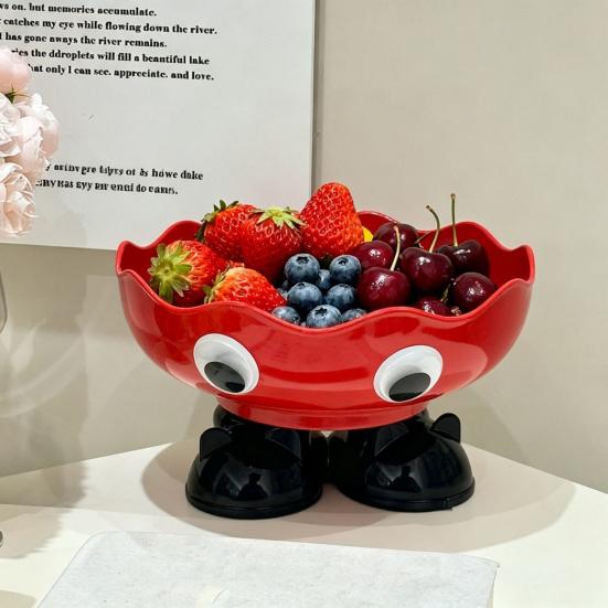 Cartoon Fruit Plate Large Capacity Wide Mouth Fruit Bowl Multi-Functional Decorative Snack Tray for Home Living Room