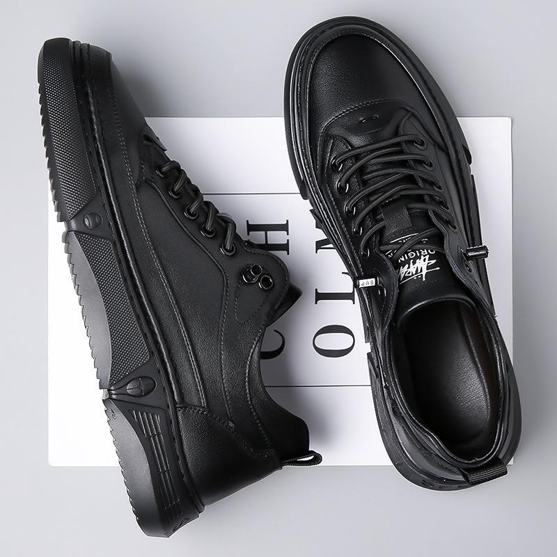 Men's Shoes 2025 Autumn New Soft-soled Casual Shoes Trendy Sports and Leisure Leather Shoes Men's Overboard Shoes