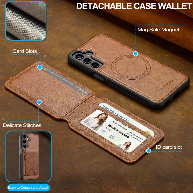 Magsafe Magnetic Flip Leather Phone Case for Samsung Galaxy S25 FE S24 Ultra S23 S22 Plus S21 A17 5G A56 A36 A16 A55 A35 A15 A54 A14 Wallet Card Cover