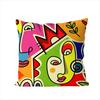 Colorful Abstract Faces Pillow Case For Car Sofa Decorative Home Doublesided Print Plush Square Throw Pillow Cushion Cover
